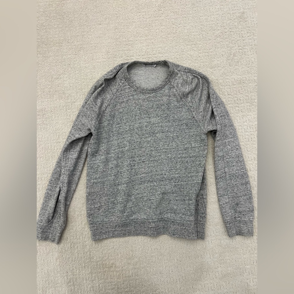 T Alexander Wang Grey Marled Long Sleeve Sweatshirt Top